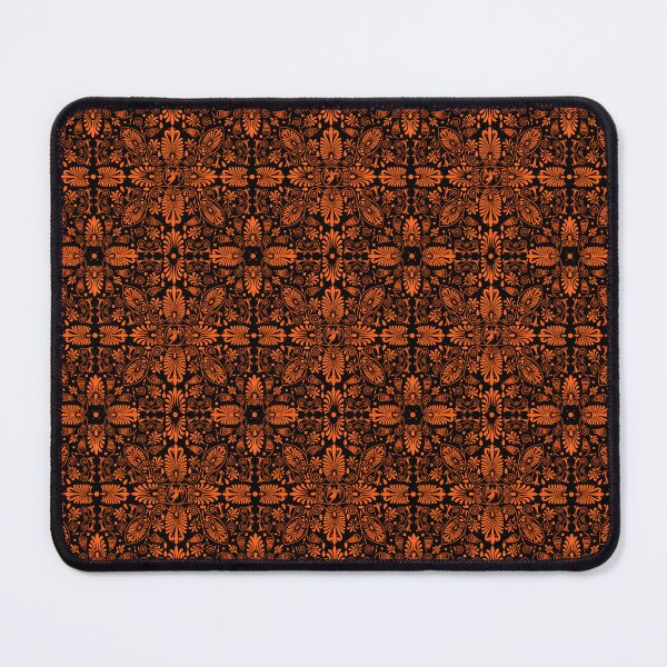 Item preview, Black and Orange Greek Flower pattern designed and sold by Art-by-Geoff.