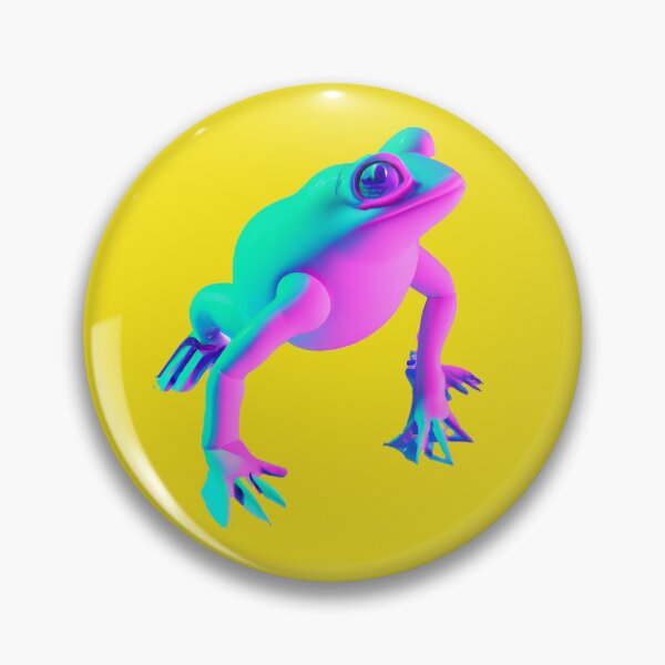 Item preview, a full body of a frog in the vaporwave style of the 90s, pastel color palette, 3d render designed and sold by wavelengthss.
