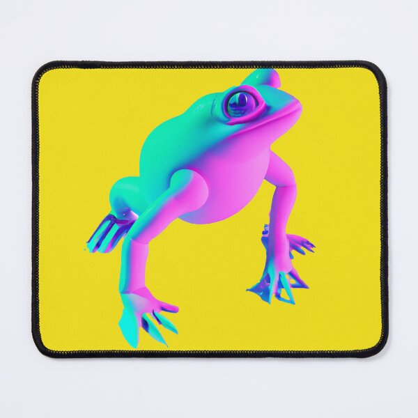Item preview, a full body of a frog in the vaporwave style of the 90s, pastel color palette, 3d render designed and sold by wavelengthss.