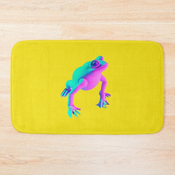 Item preview, a full body of a frog in the vaporwave style of the 90s, pastel color palette, 3d render designed and sold by wavelengthss.