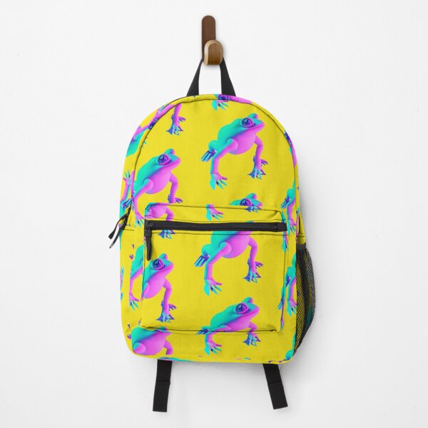 Item preview, a full body of a frog in the vaporwave style of the 90s, pastel color palette, 3d render designed and sold by wavelengthss.