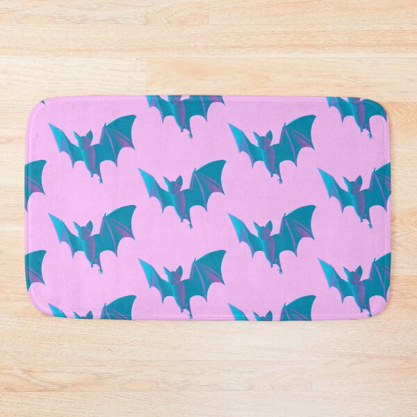 Item preview, a cartoon bat holding its wings out, vaporwave style of the 90s, pastel color palette designed and sold by wavelengthss.