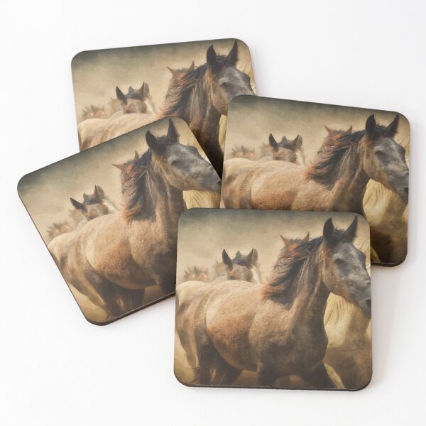 Item preview, No Harness Warmbloods Brown Horses – Strong Yang Energy designed and sold by FengShuiLounge.