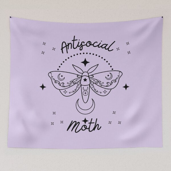 Item preview, Antisocial moth designed and sold by BlkBearyDesigns.