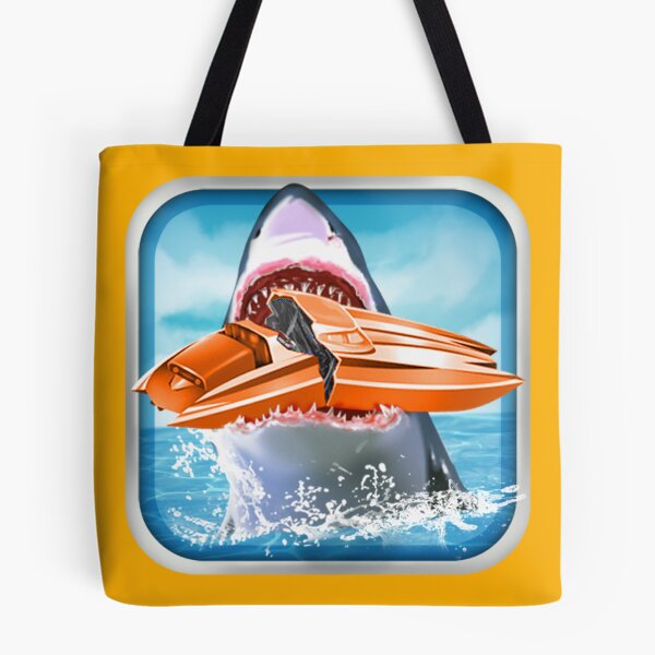 Item preview, The Race Boat Eating Shark designed and sold by ChristinasMess.
