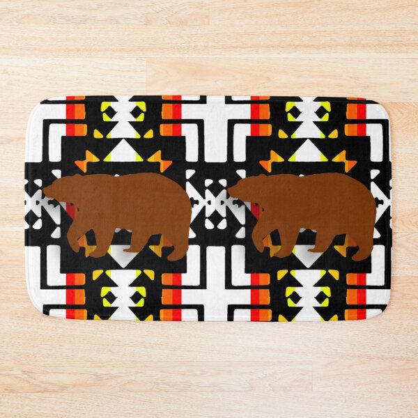 Item preview, White / Black Native Bear Blanket Print designed and sold by JMWCD.