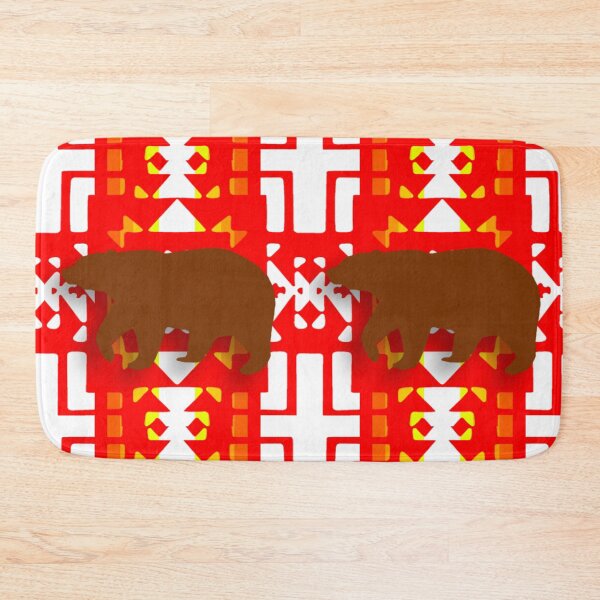 Item preview, Red / White Native Bear Blanket Print designed and sold by JMWCD.