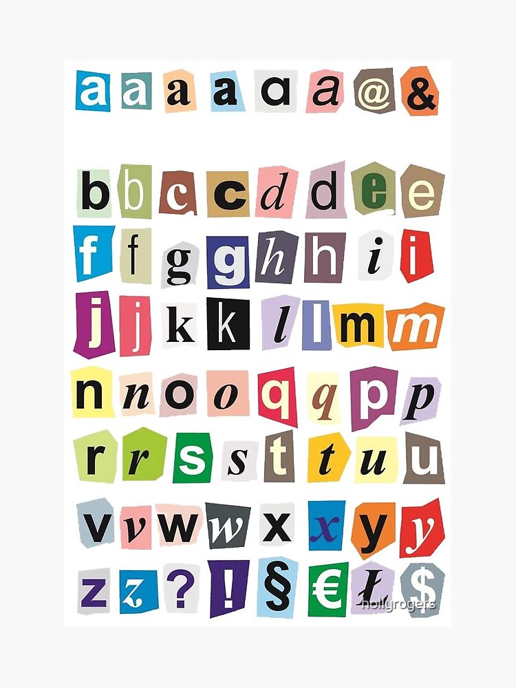 Scrapbook colourful newspaper alphabet letters | Sticker