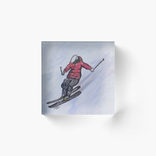 Snow Ski Fun Acrylic Block