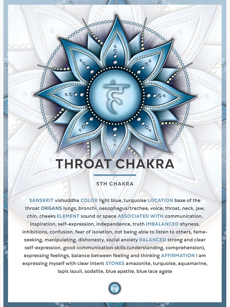 Pegatina «Chakra de la garganta (5. Chakra, Vishuddha) - Infografía