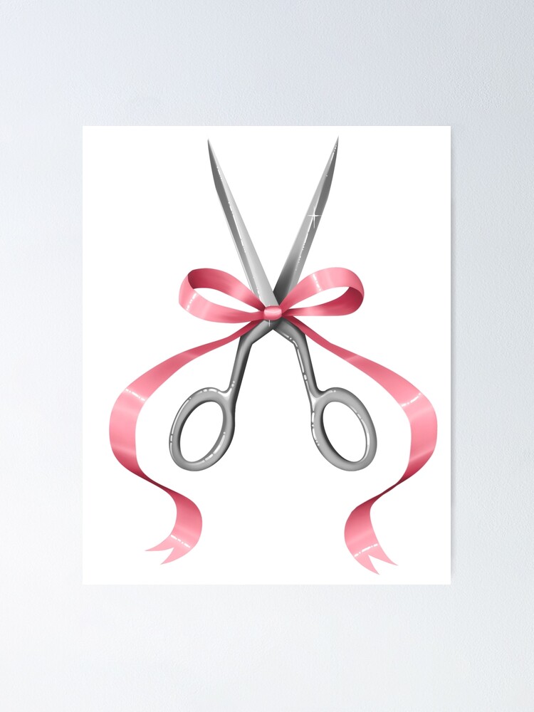 Pretty Pink Ribbon Scissors  Poster for Sale by cinnamon-pearl