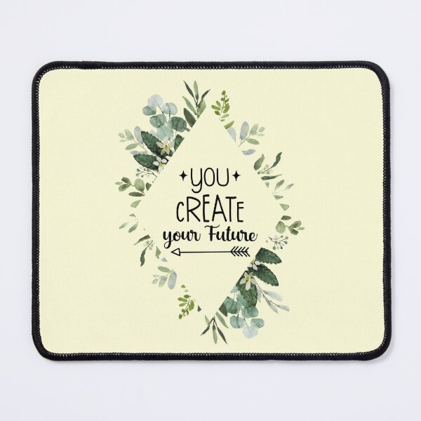 Item preview, You Create Your Future Inspirational Quote | Floral Flower Leaves Diamond Border: designed and sold by LifeAndWonder.