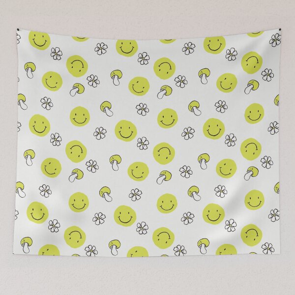 Item preview, Cute Aesthetic Greenish Yellow Smiley Daisy And mushroom designed and sold by isamii.