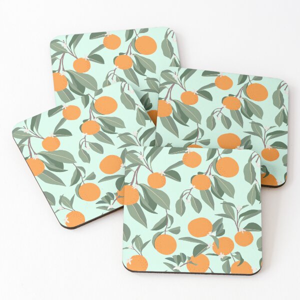 Item preview, Orange Grove in Blue background  designed and sold by dyesandpigments.