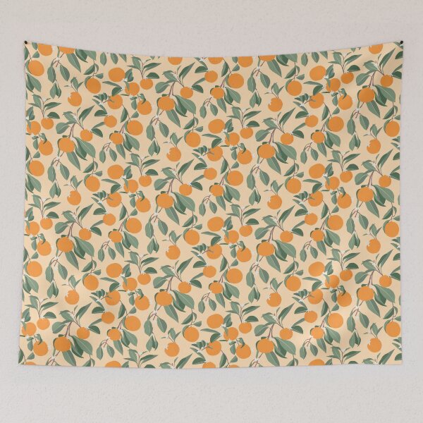 Item preview, Orange Grove in Yellow background  designed and sold by dyesandpigments.