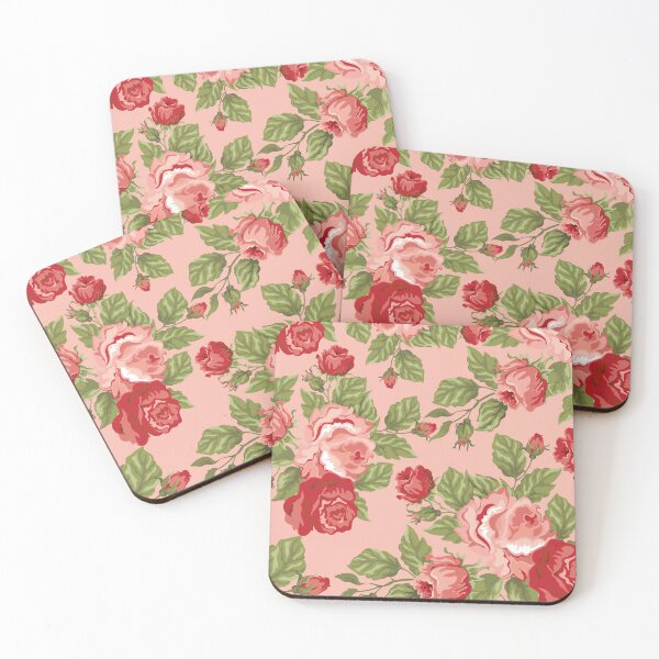 Item preview, Vintage Rose Flower And Leaves Pattern On Peach designed and sold by GraphicsClub.