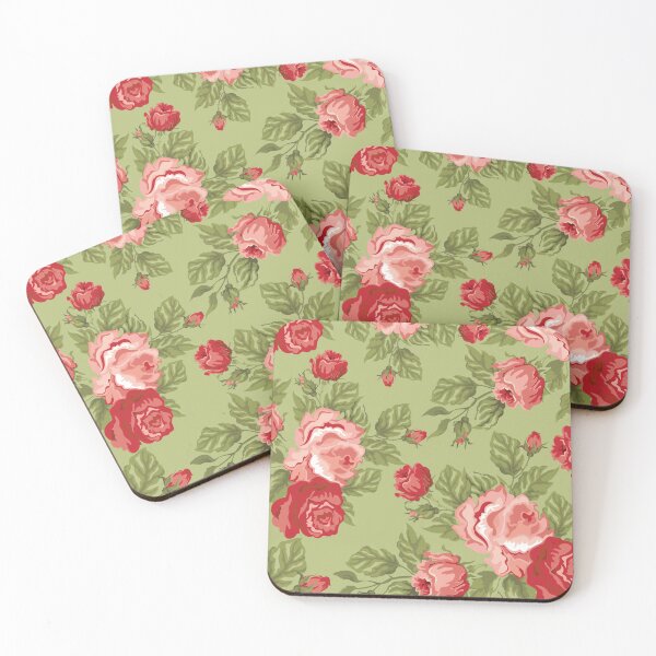 Item preview, Vintage Rose Flower And Leaves Pattern On Olive designed and sold by GraphicsClub.