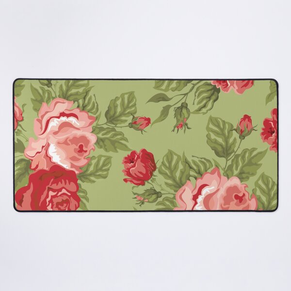 Item preview, Vintage Rose Flower And Leaves Pattern On Olive designed and sold by GraphicsClub.