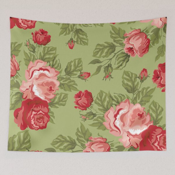 Item preview, Vintage Rose Flower And Leaves Pattern On Olive designed and sold by GraphicsClub.