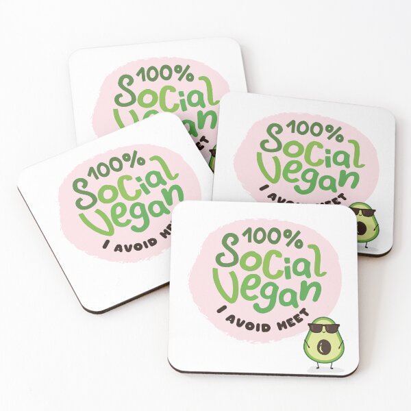 Item preview, 100% Social Vegan. I avoid meet. designed and sold by PCStudio57.
