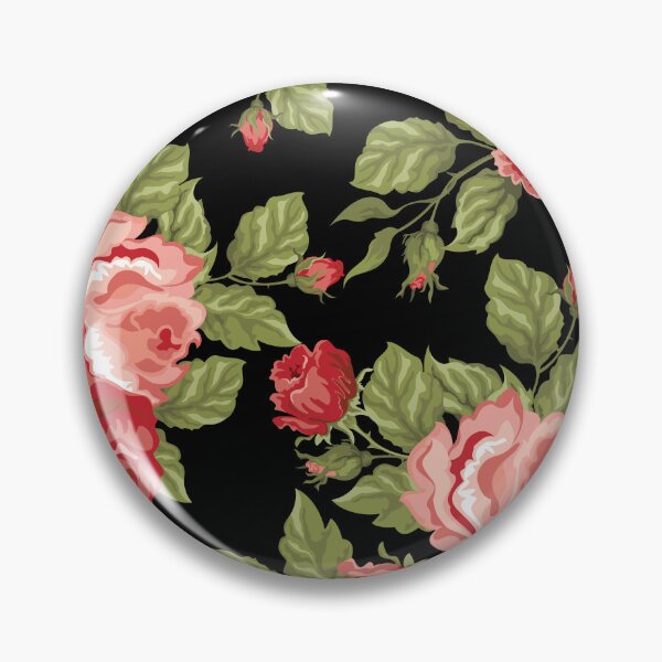 Item preview, Vintage Rose Flower And Leaves Pattern On Black designed and sold by GraphicsClub.