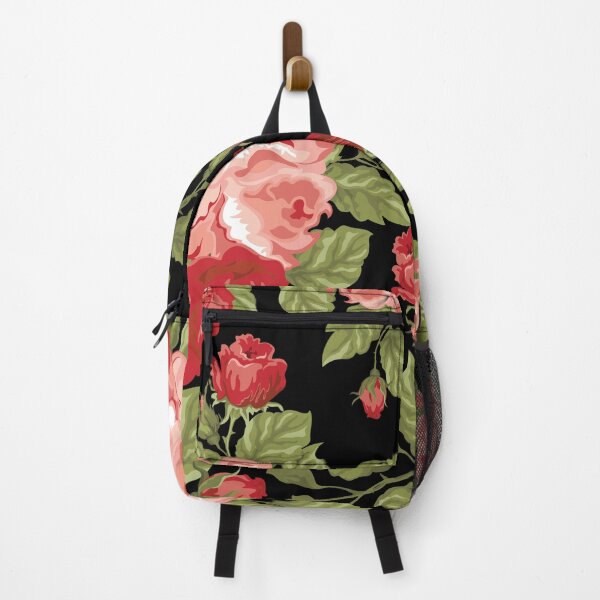 Item preview, Vintage Rose Flower And Leaves Pattern On Black designed and sold by GraphicsClub.