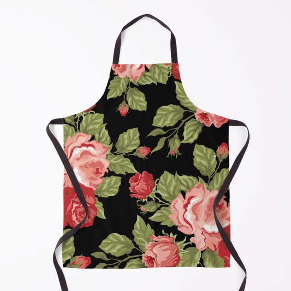 Item preview, Vintage Rose Flower And Leaves Pattern On Black designed and sold by GraphicsClub.
