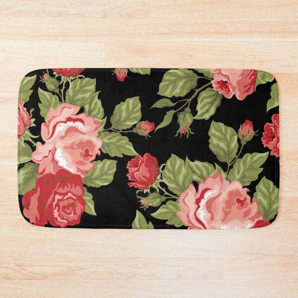 Item preview, Vintage Rose Flower And Leaves Pattern On Black designed and sold by GraphicsClub.