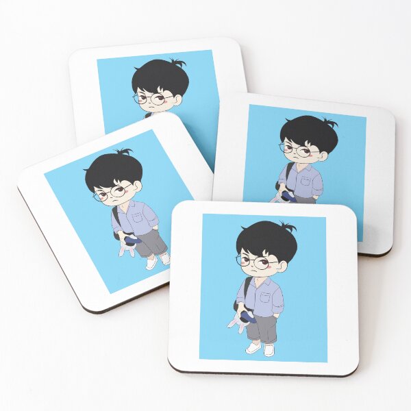 Item preview, Adorable Boy With Glasses And Satchel On A Blue Background designed and sold by CreativeCranium.
