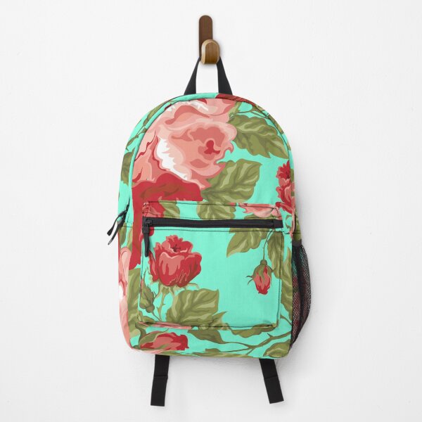 Item preview, Vintage Rose Flower And Leaves Pattern On Cyan designed and sold by GraphicsClub.