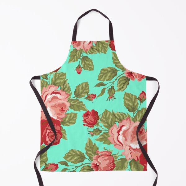 Item preview, Vintage Rose Flower And Leaves Pattern On Cyan designed and sold by GraphicsClub.
