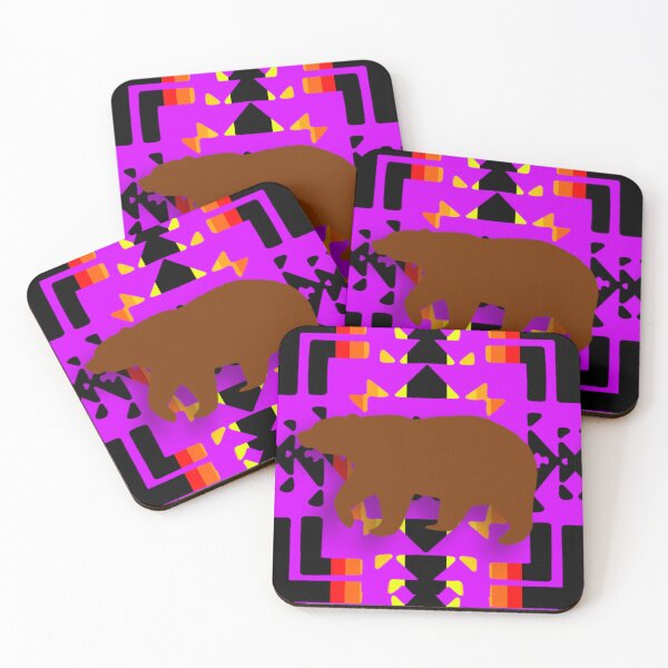 Item preview, Purple / Black Native Bear Blanket Print designed and sold by JMWCD.