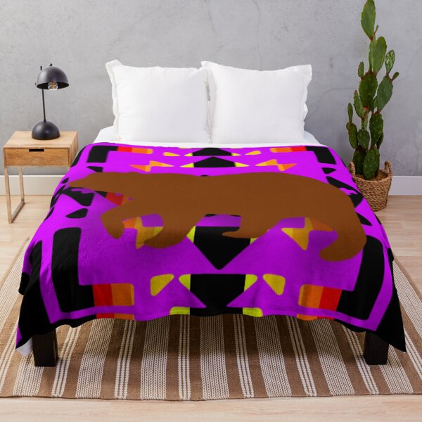 Item preview, Purple / Black Native Bear Blanket Print designed and sold by JMWCD.
