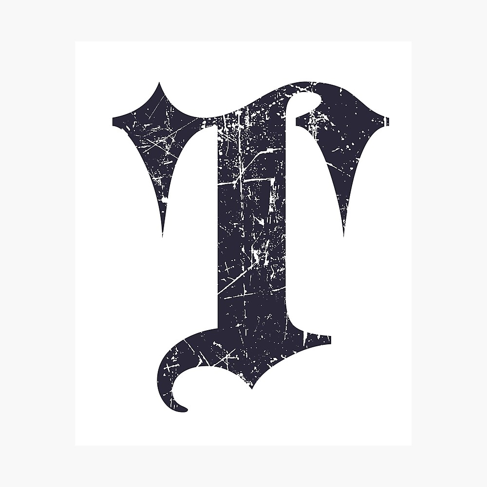 dark grunge monogram letter t blackletter poster for sale by sunnystreet redbubble