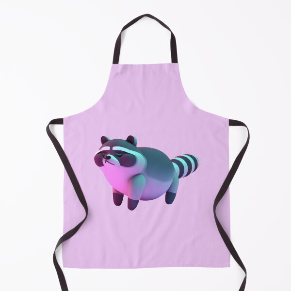 Item preview, a chubby raccoon, in the vaporwave style of the 90s, 3d rendered, pastel color palette designed and sold by wavelengthss.