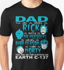 Camiseta ajustada Rick y Morty padres papá eres