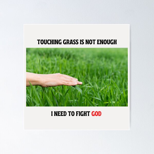 Funny Meme Gift Touch Grass Poster for Sale by kmcollectible