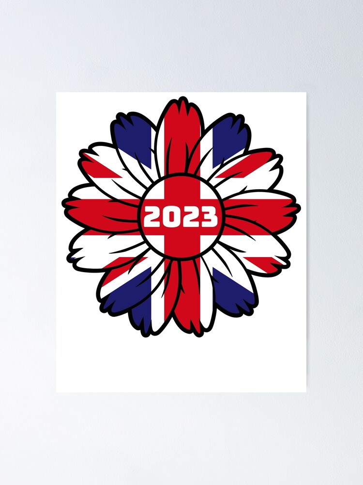 British Flag England UK Britain Union Jack Sunflower 2023 Poster For   Fposter,small,wall Texture,product,750x1000 