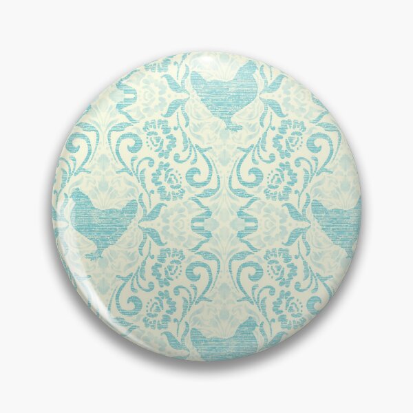 Item preview, Blue and Ivory Hen Damask designed and sold by Carolina Diaz.
