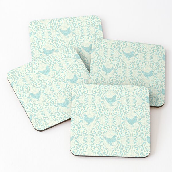 Item preview, Blue and Ivory Hen Damask designed and sold by Carolina Diaz.