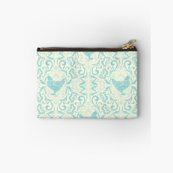 Item preview, Blue and Ivory Hen Damask designed and sold by Carolina Diaz.