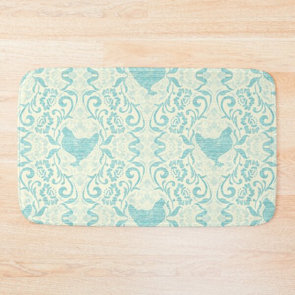 Item preview, Blue and Ivory Hen Damask designed and sold by Carolina Diaz.