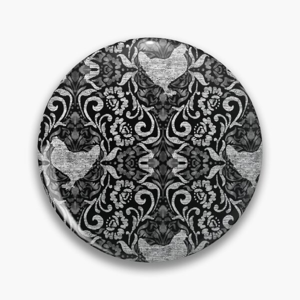 Item preview, Black and White Hen Damask designed and sold by Carolina Diaz.