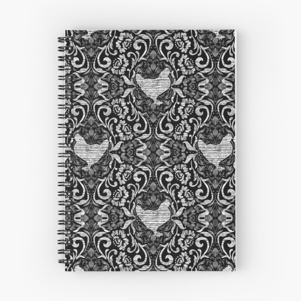 Item preview, Black and White Hen Damask designed and sold by Carolina Diaz.