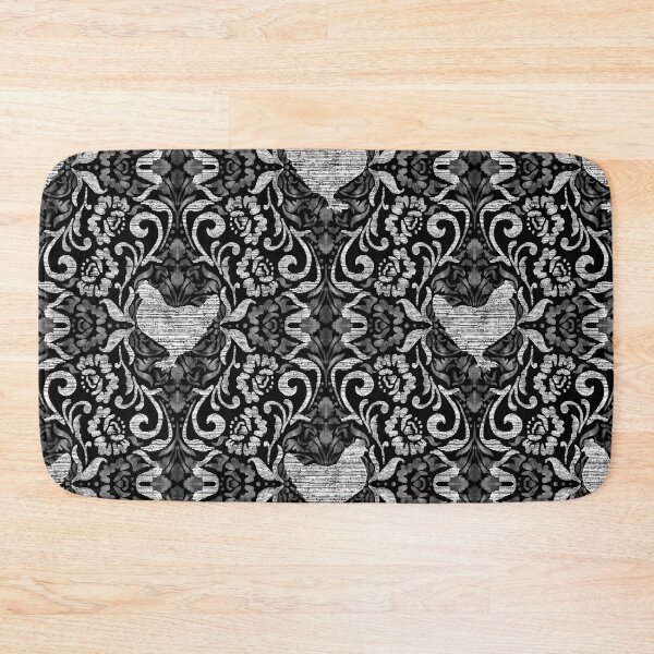 Item preview, Black and White Hen Damask designed and sold by Carolina Diaz.