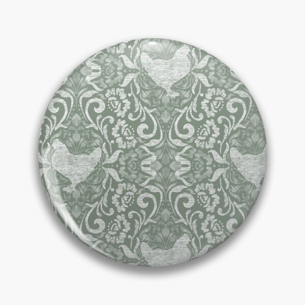 Artikelvorschau, Sage Green Hen Damask entworfen und verkauft von Carolina Diaz.