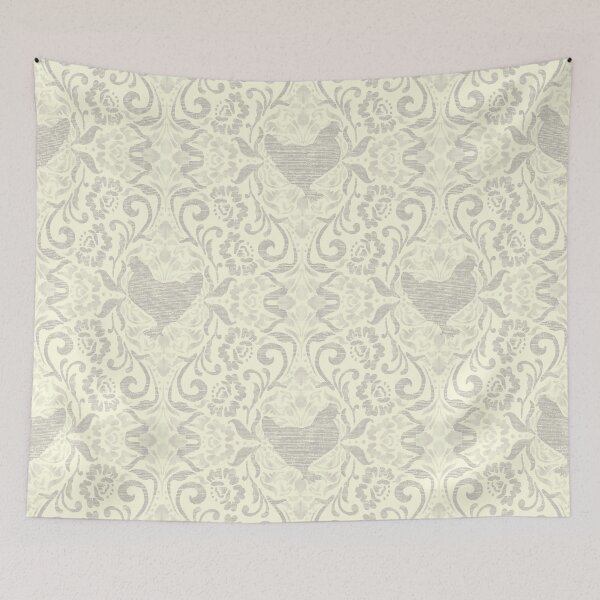 Item preview, Taupe and Ivory Hen Damask designed and sold by Carolina Diaz.