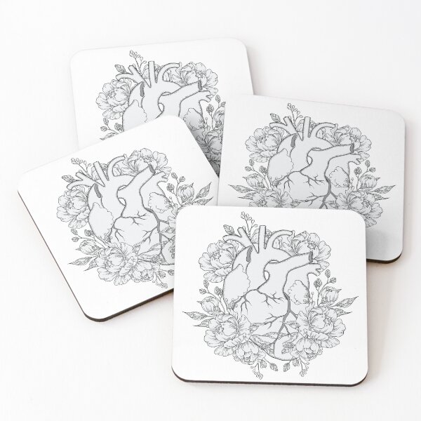 Item preview, White Heart with Peonies designed and sold by rileart19.