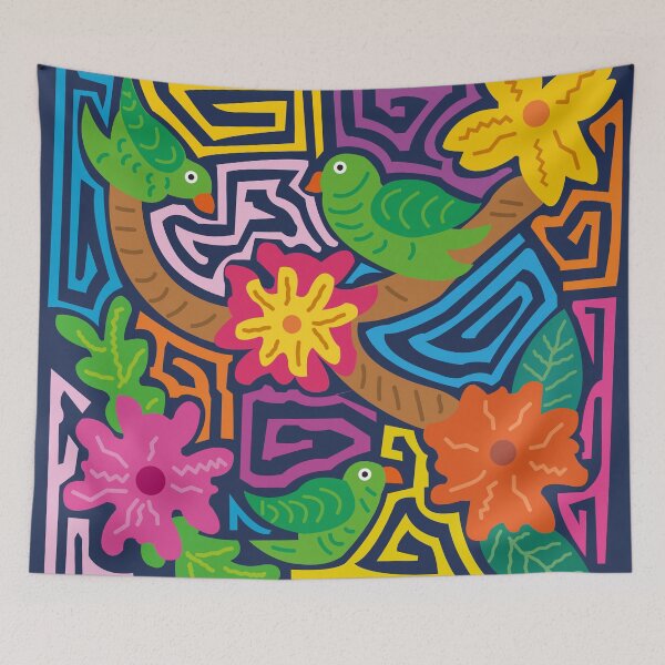 Item preview, panama mola with parakeet design designed and sold by Melquidedec.
