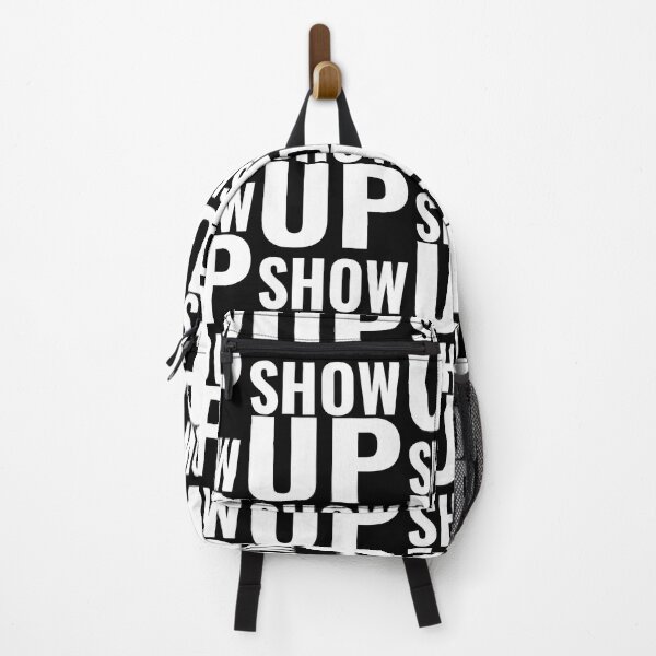 Item preview, “SHOW UP” motivational quote -white text designed and sold by gobbieshoppe.